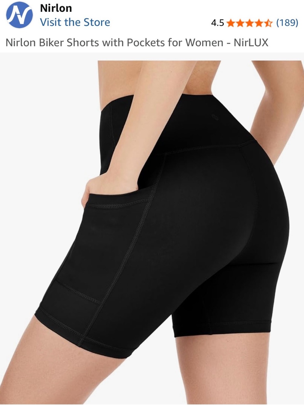 Nirlon NWT Black High-Rise Bike Shorts with Side Pockets Size 12 #Lux-E
